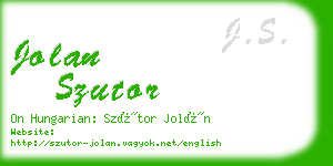 jolan szutor business card